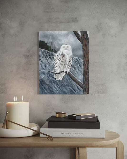 Snowy Owl 11 x 14 Original Acrylic Painting