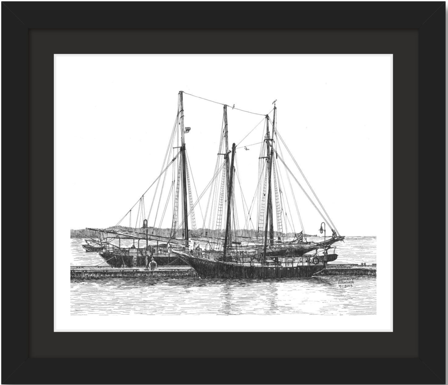 Schooners on the York River 8 x 10 inch Fine Art Print with Optional Mat and/or Frame