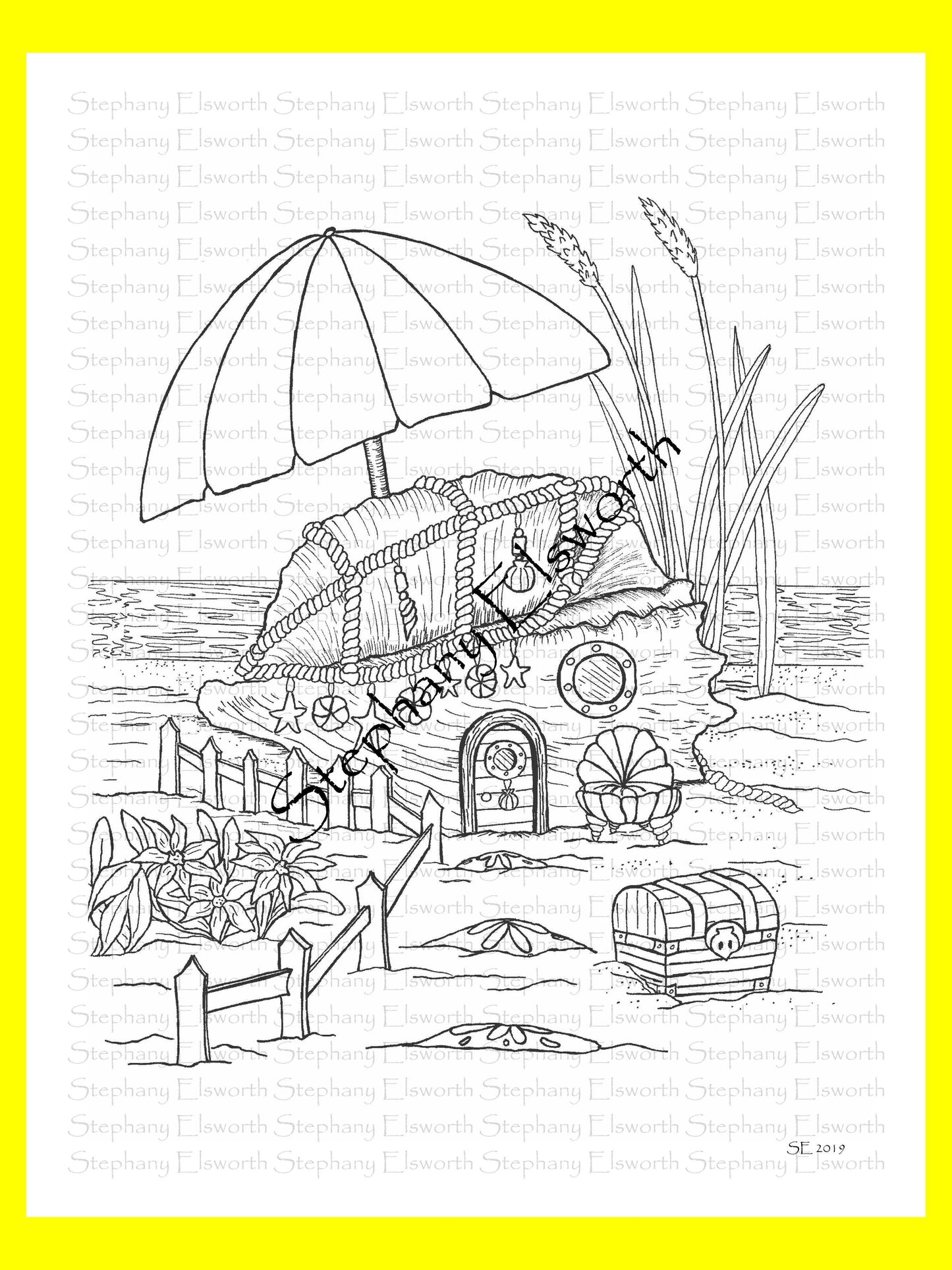 Faerie Houses PDF Instant Download Coloring Book