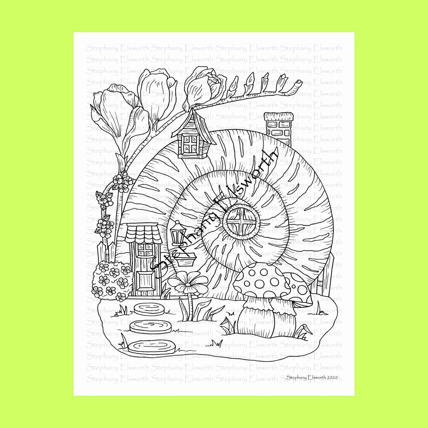 Faerie Houses III PDF Instant Download Coloring Book