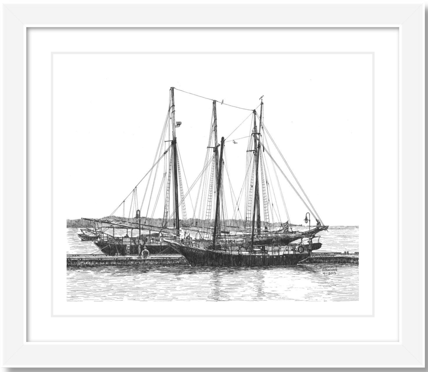 Schooners on the York River 8 x 10 inch Fine Art Print with Optional Mat and/or Frame