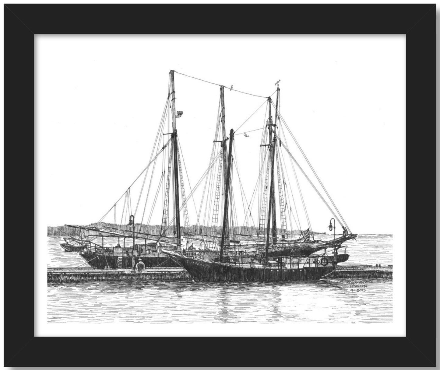 Schooners on the York River 8 x 10 inch Fine Art Print with Optional Mat and/or Frame