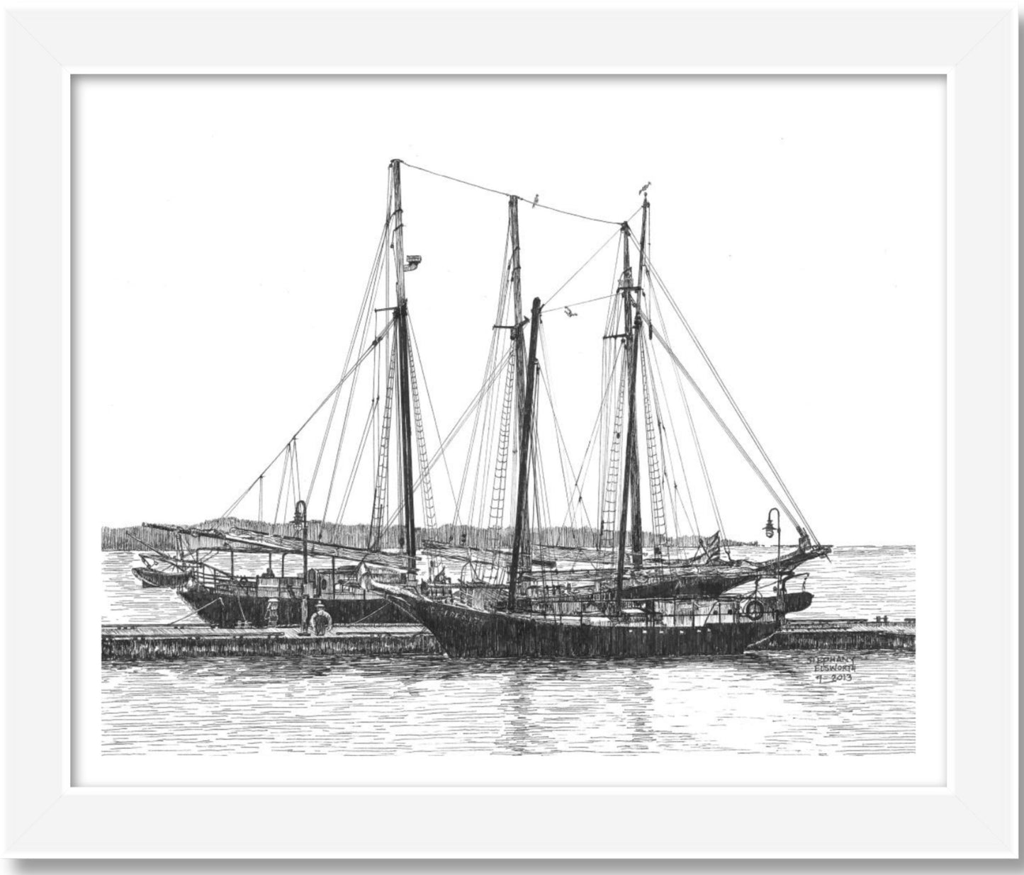 Schooners on the York River 8 x 10 inch Fine Art Print with Optional Mat and/or Frame