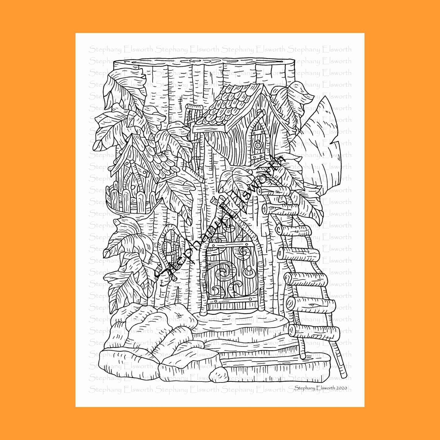 Faerie Houses III PDF Instant Download Coloring Book